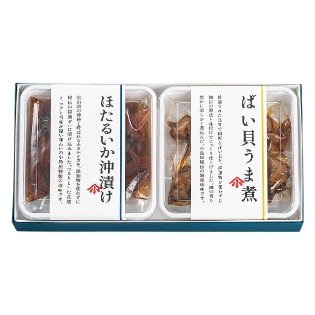 海鮮珍味詰め合わせ（ほたるいか沖漬・ばい貝うま煮）