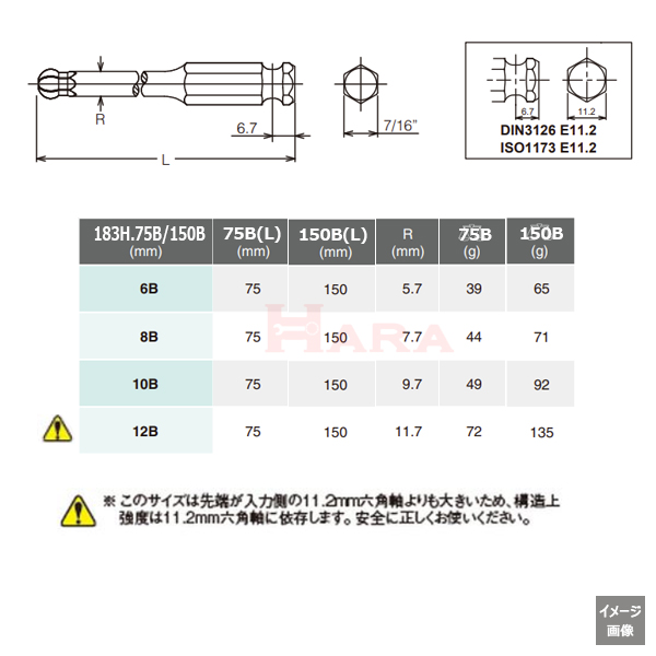Koken 183H.75/150 B ボールポイント付きヘックスビット
