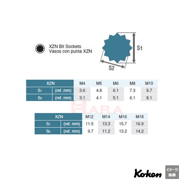Koken 3020 XZN 3重4角ソケット
