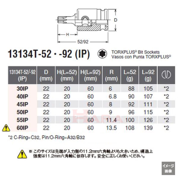 Koken 13134T-52-92 TORX PLUS size