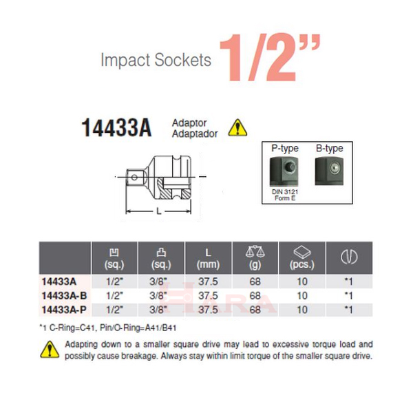 Koken（コーケン） 1/2”-12.7 14433A-B インパクトアダプター 1