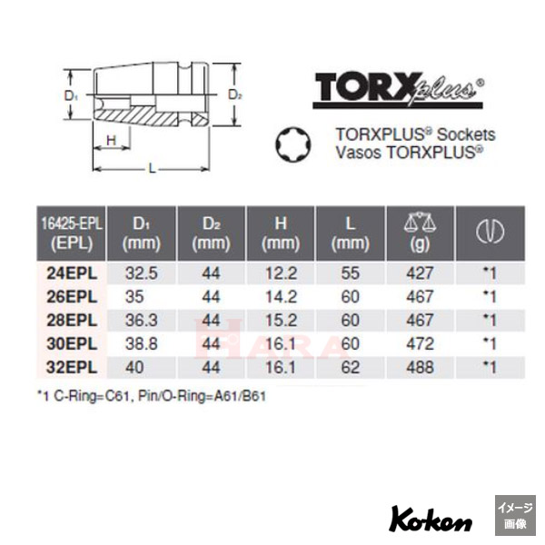 Koken 16425 EPL サイズ