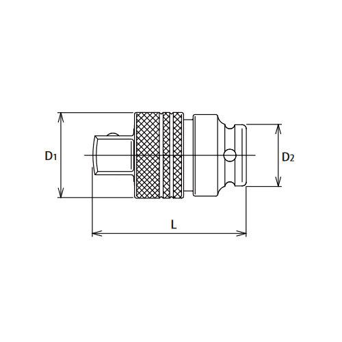 Ko-ken 凹3/4-19.0sq x 凸 1/2 - 12.7sq 16644AL インパクトロッキング 変換アダプター 