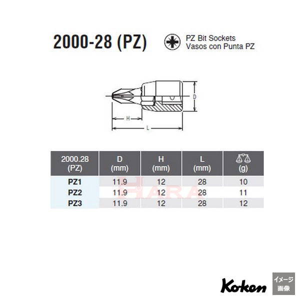Koken 2000.28-PZ ポジドライブ　サイズ