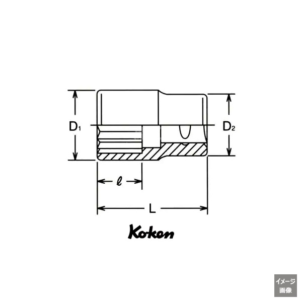 Koken ショートソケット　12角　図面