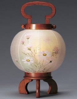 盆提灯　花しおり　豆あかり　絹二重絵入