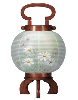 盆提灯　花しおり　豆あかり　絹二重絵入