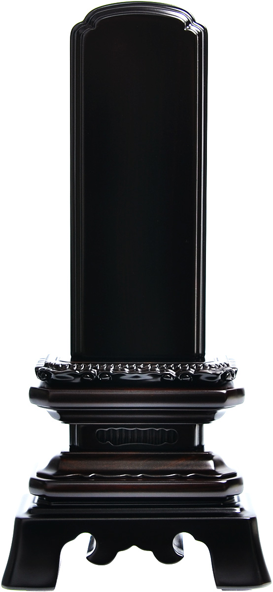 会津唐木位牌 上葵角切 黒檀