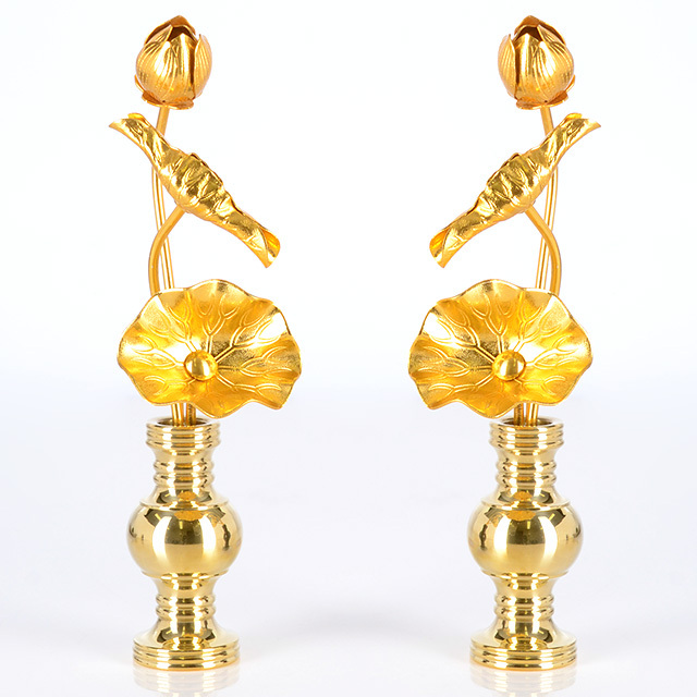 アルミ 常花 3本立 金色 華鋲用 3.0寸 | 激安仏壇仏具の販売なら