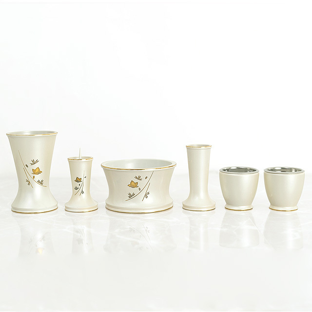 銅器 舞 パールホワイト 6点セット 彫金