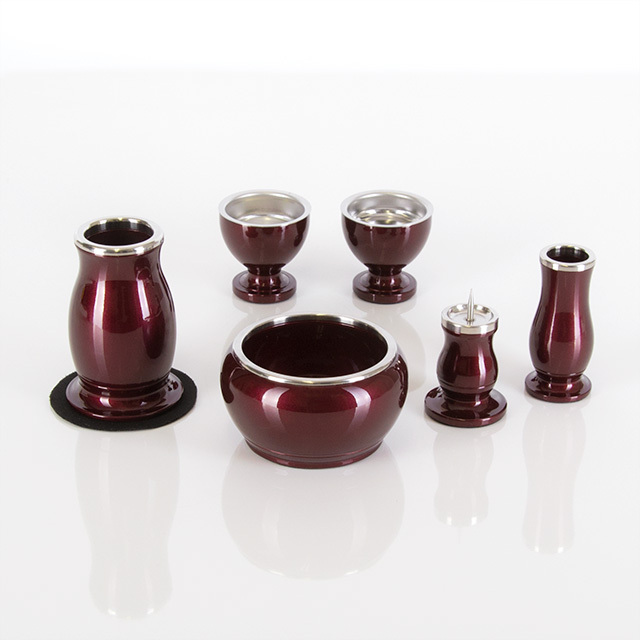 アルミ・ムク ワインレッド 2.5寸～3.5寸 6点セット