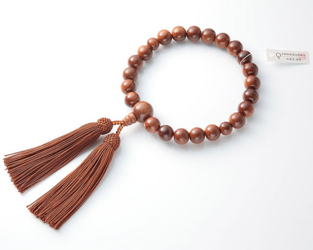 男性用 略式数珠（片手念珠） 素挽栴檀 22珠共人頭