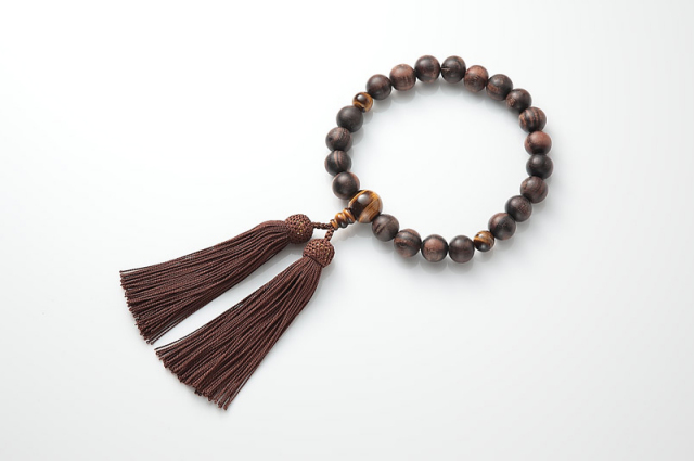 男性用念珠 縞黒檀 虎目仕立