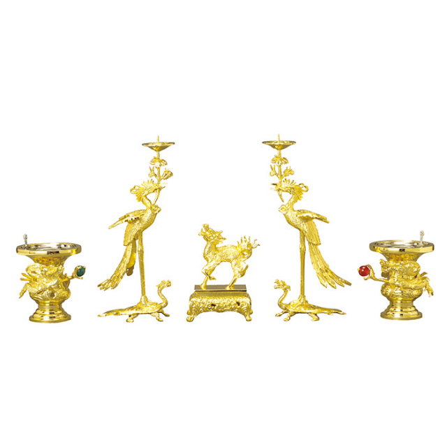 高田派 五具足 金メッキ セ印 3.5寸 | 激安仏壇仏具の販売なら