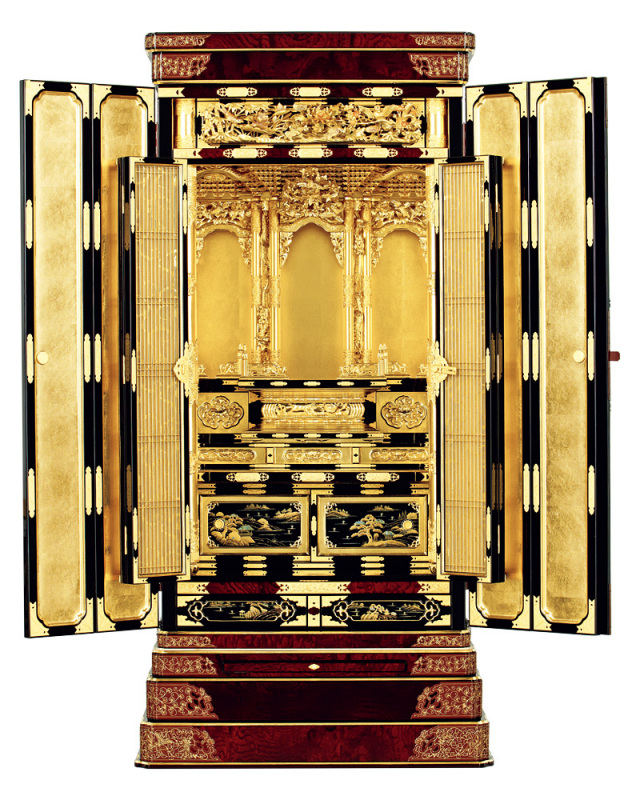 京型胴長 【美濃】 木出 角金具打 箔仕上