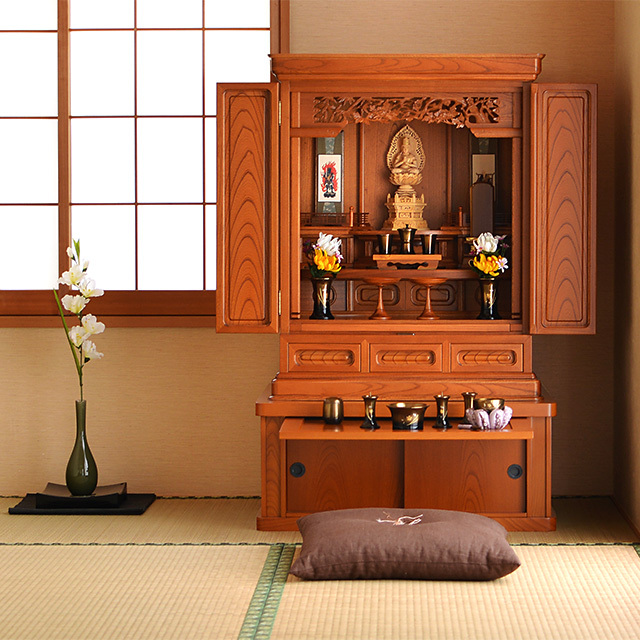 良品】ケヤキ調モダン仏壇 （伝統型仏壇台 欅調 大サイズ | 激安仏壇  