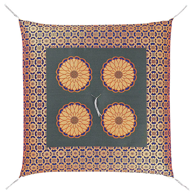 仏前座布団　二釜剣菊　緑