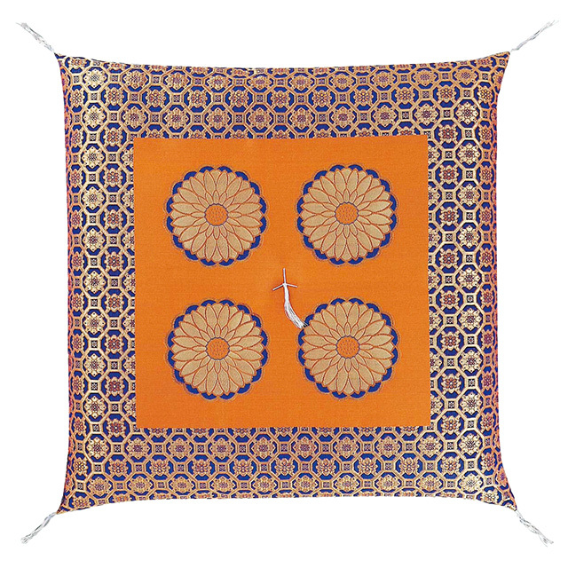 仏前座布団　二釜剣菊　金茶