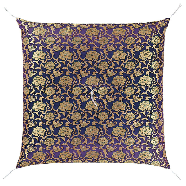 仏前座布団　唐草金通　紫