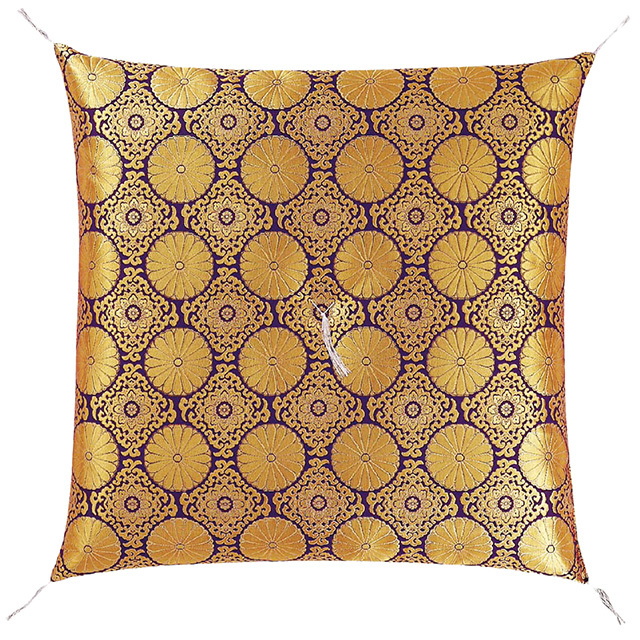 仏前座布団　佐賀錦六釜　紫