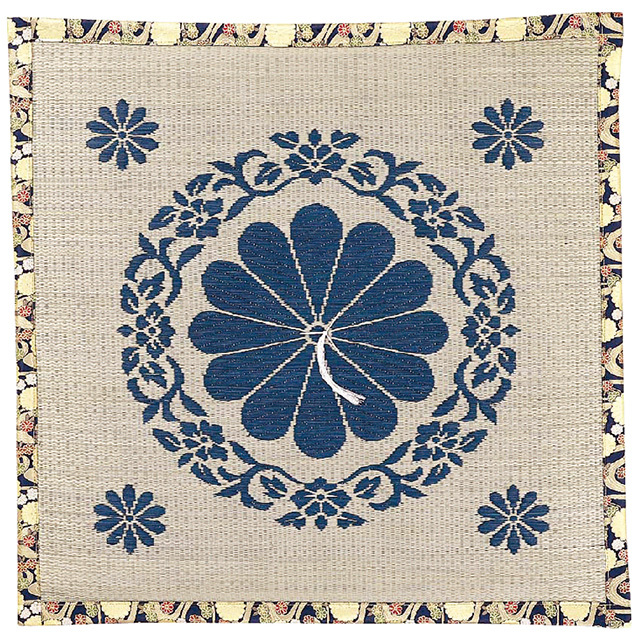 藺草座布団　十二菊　両面蘭草