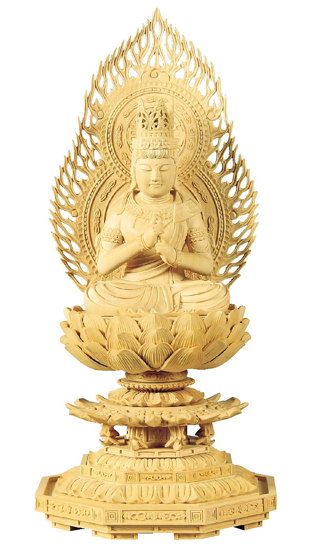 柘植 八角台座 大日如来 飛天光背 1.8寸～3.0寸 | 激安仏壇仏具の販売  