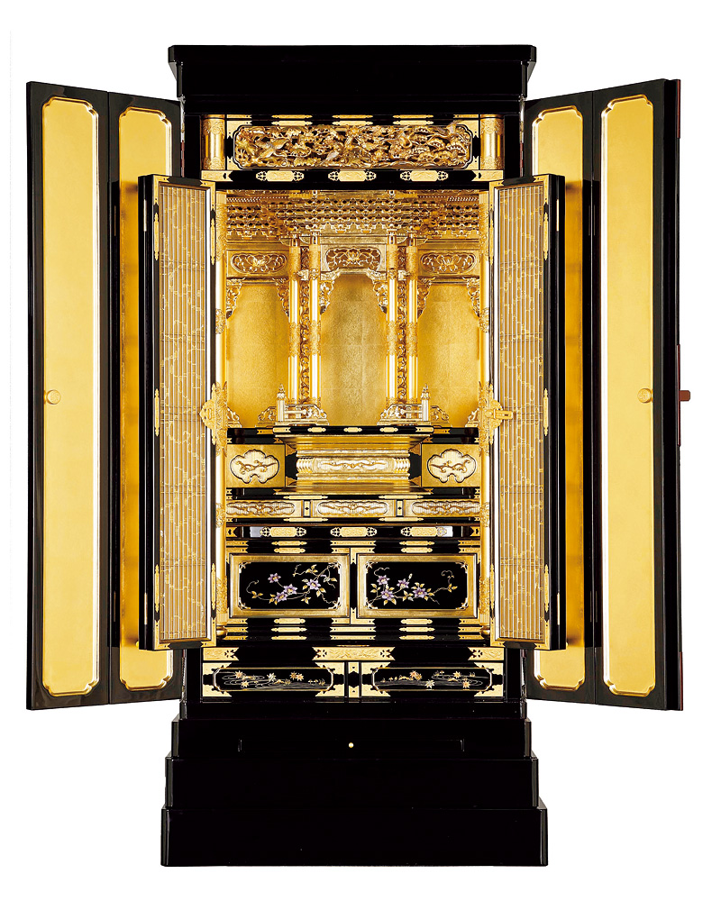 京型胴長 【常陸】 彫ランマ ブローチ 箔仕上