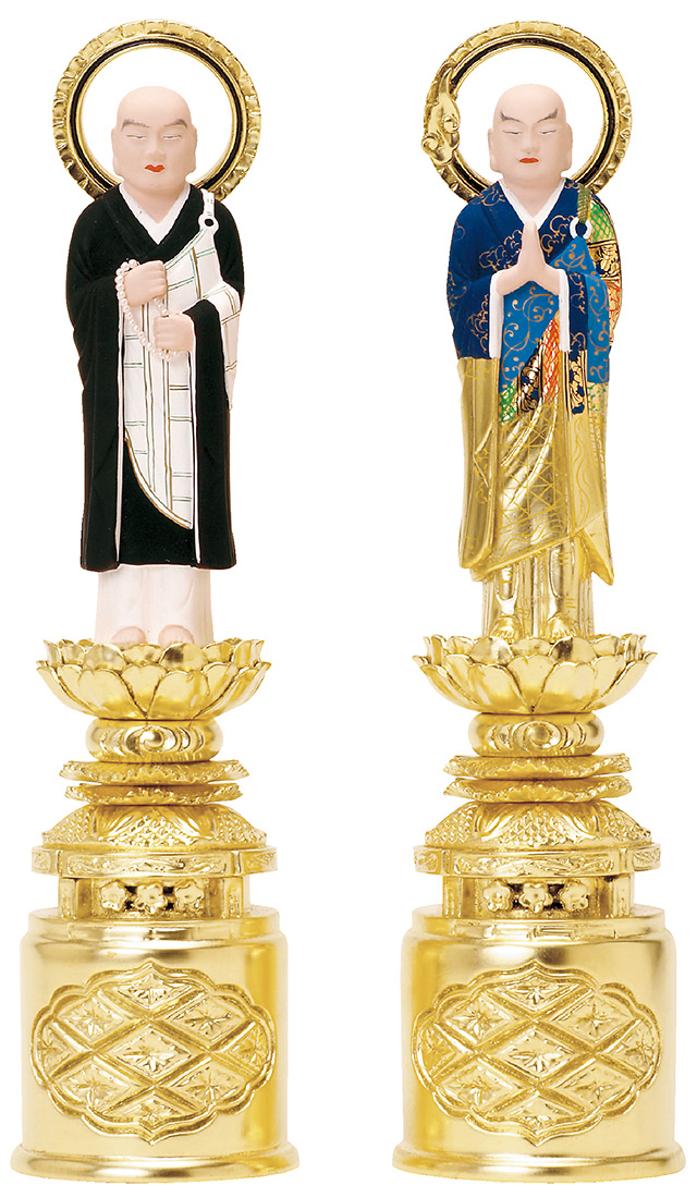 総木製純金箔 京型彩色 両大師 吹蓮華