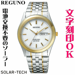 ウォッチ 腕時計 メンズウォッチ 名入れ 文字入れ 文字刻印 電池交換不要 文字が見やすい ソーラーウォッチ REGUNO レグノ ソーラーテック 還暦祝い 退職祝い 退職記念 金婚式 銀婚式 古希 米寿 傘寿 勤続記念品 お祝い イニシャル刻印 刻印実績1位 贈答ウォッチ 記念品