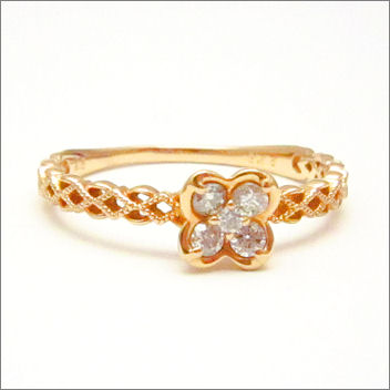 【即日発送可！四葉のクローバーをモチーフ♪】　K18ピンクゴールド ダイヤモンド リング　RPG020SAO