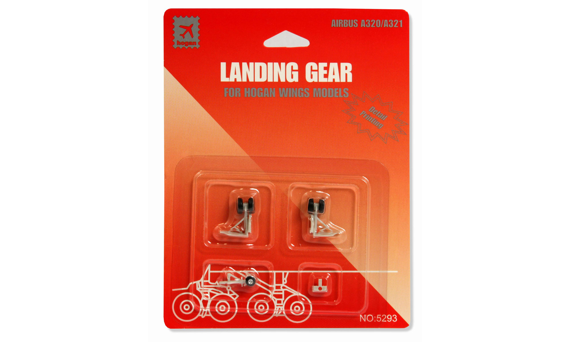 HoganWings/ホーガンウイングス  ランディングギアセット A320/A321用 ゴム製タイヤ付