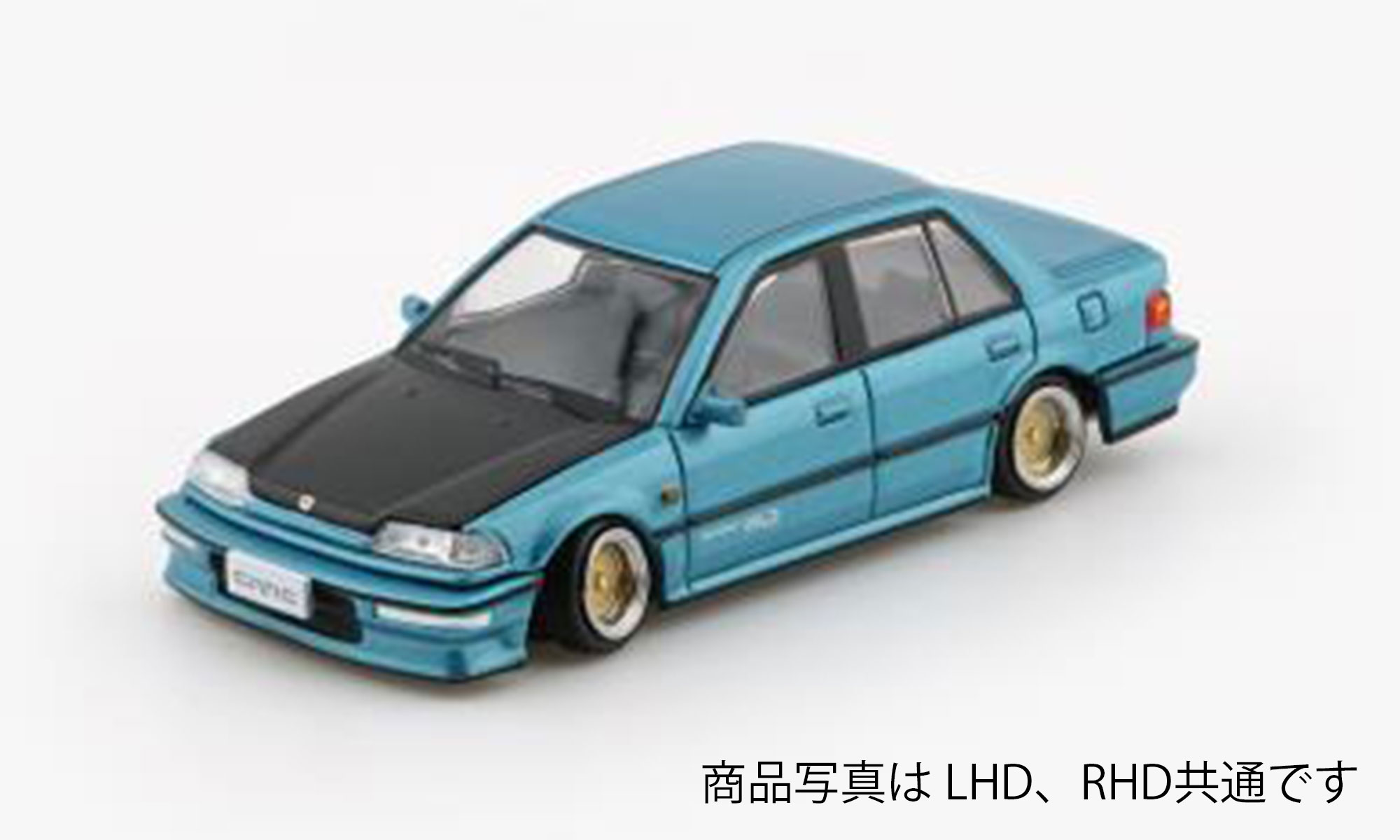 BM CREATIONS  ホンダ シビック EF2 1991 カスタムブルー/ブラックボンネット RHD