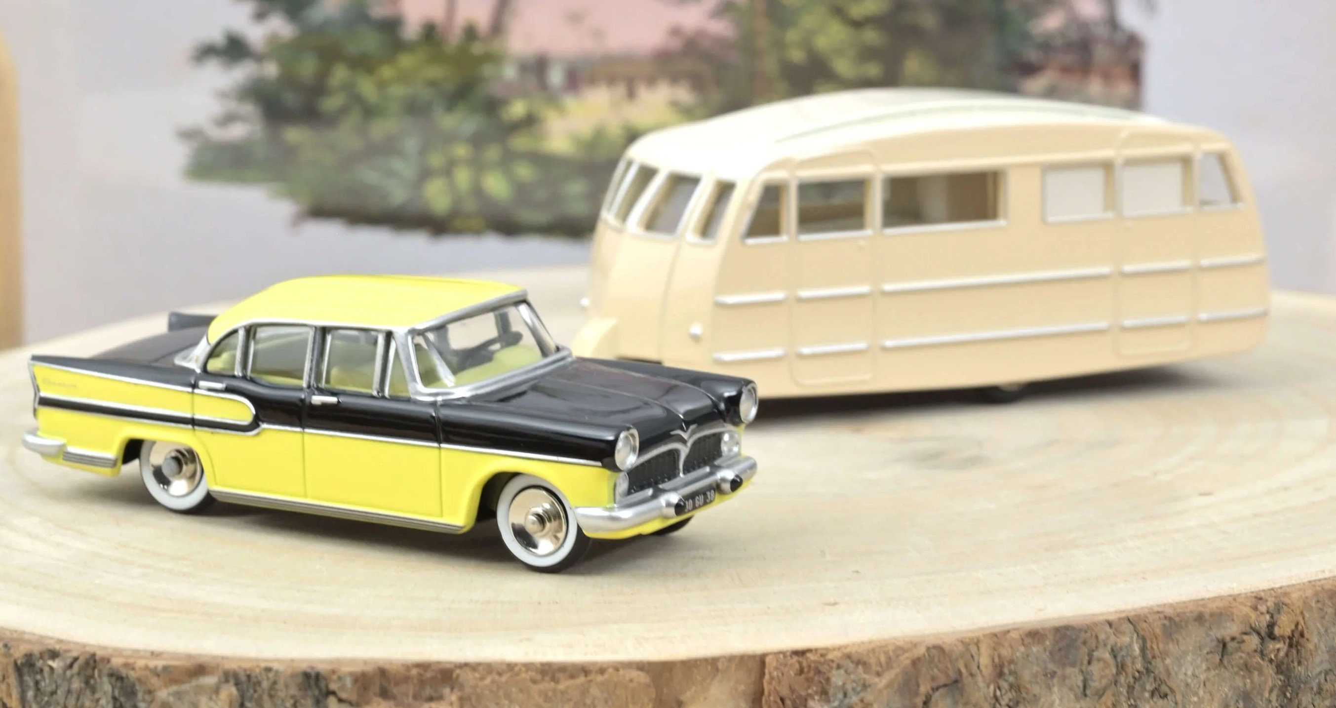 NOREV/ノレブ  シムカ・ヴデット・シャンボール 1958 & エノントレーラーハウス パイルイエロー& ダイアモンドブラック