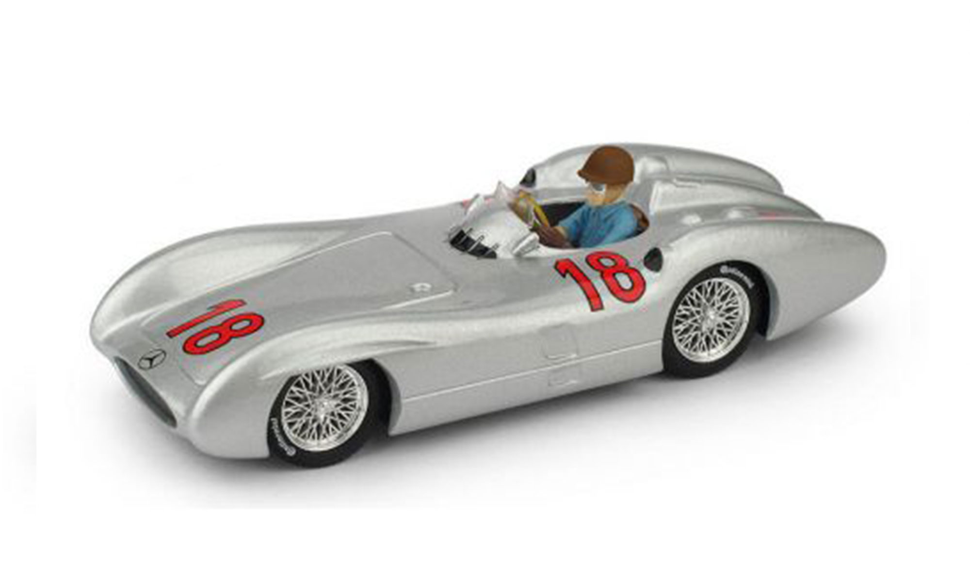 BRUMM/ブルム  メルセデス W196C 1954年フランスGP 優勝  #18  Fangio ドライバーフィギュア付