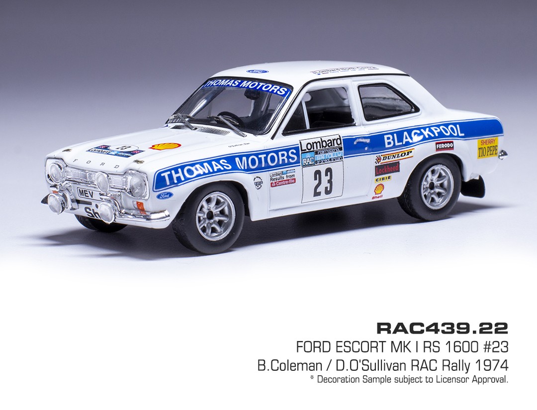 ixo/イクソ  フォード エスコート MK1 RS1600 RACラリー1974年 #23  B.Coleman - D.O'Sullivan