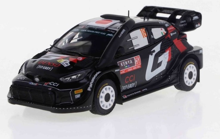 KB model（ixo/イクソ）トヨタGRヤリス ラリー1 ハイブリッド 2024年 サファリラリーケニア ２位 #18 勝田貴元/アーロン・ジョンストン