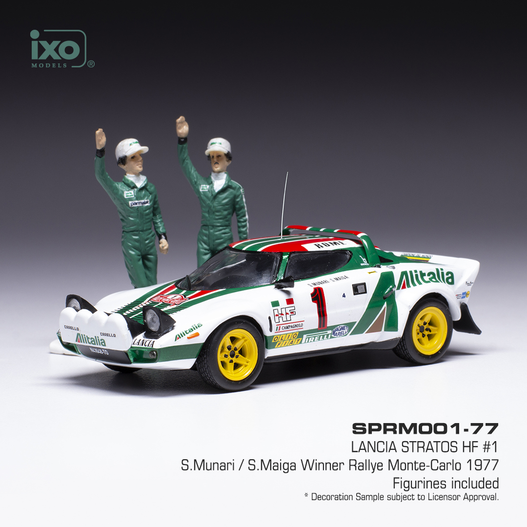 ixo/イクソ  ランチア　ストラトス HF 77モンテカルロ 優勝　#1 S.Munari/S.Maiga フィギュア付
