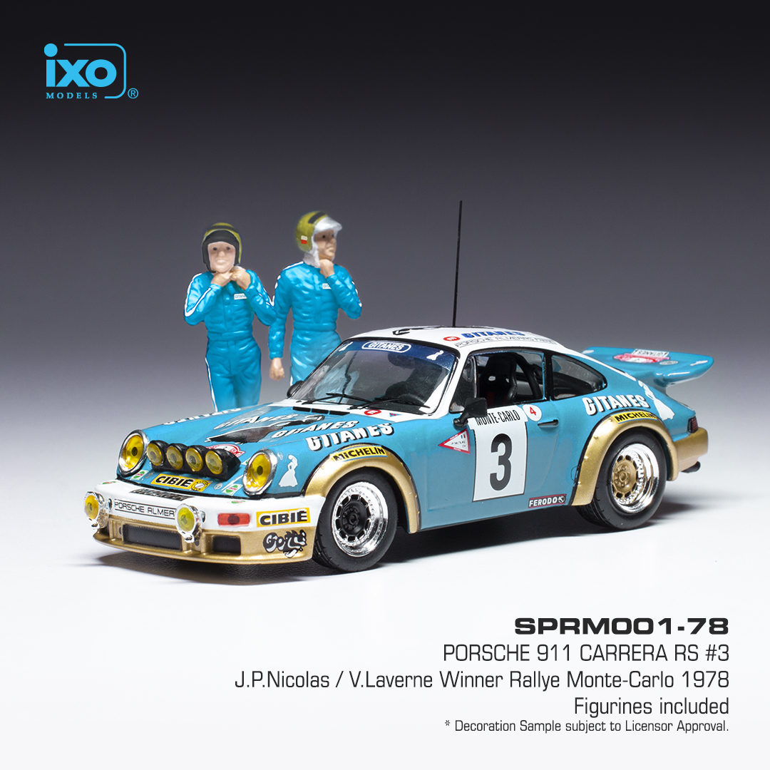 ixo/イクソ  ポルシェ 911 カレラ RS 78モンテカルロ 優勝　#3 J.P.Nicolas/V.Laverneフィギュア