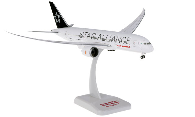 HoganWings/ホーガンウイングス  B787-8 エアインディア スターアライアンス塗装飛行姿勢 ランディングギア・スタンド付