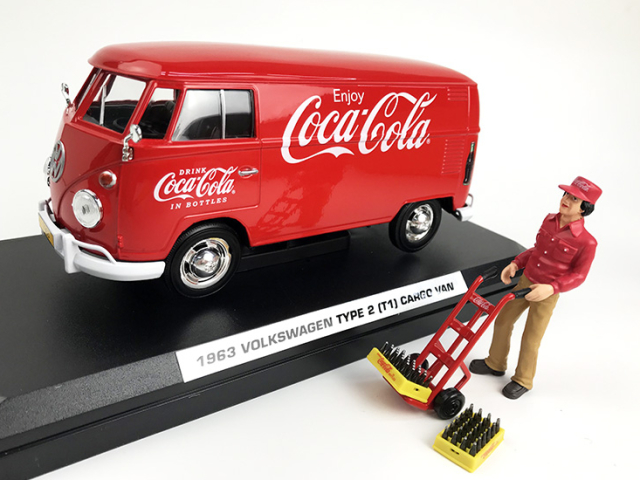 Coca-Cola VW タイプ 2 T1 カーゴバン レッド 1963 フィギュア アクセサリー付