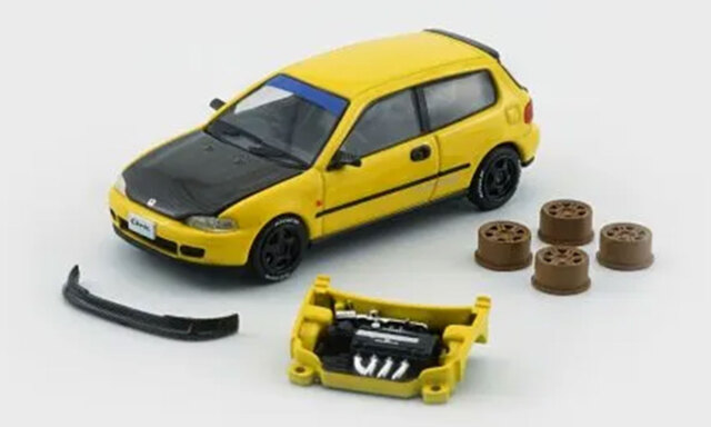 BM CREATIONS ホンダ EG6 イエローカーボンボンネット RHD