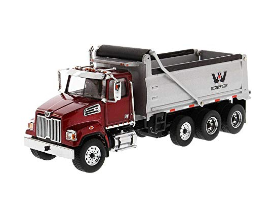 DIECAST MASTERS Western Star 4700 SF ダンプトラック メタリックレッドキャブ／シルバーダンプボディ