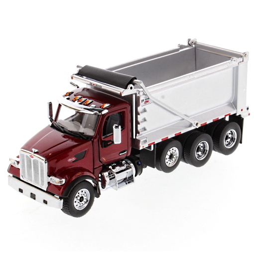 DIECAST MASTERS ピータービルト 567 SF OX Stampede ダンプトラック メタリックレッドキャブ