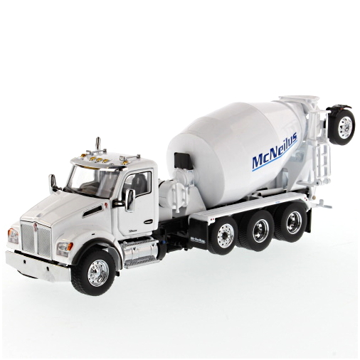 DIECAST MASTERS Kenworth T880 SBFA with McNeilus BridgeMaster Mixer - White cab