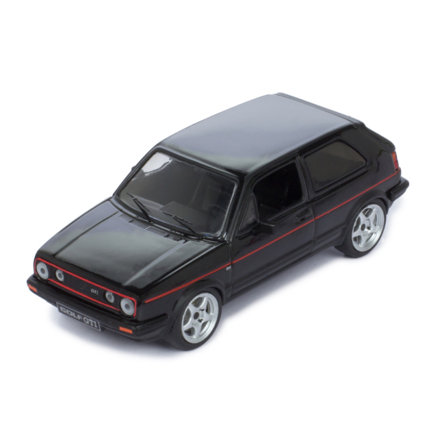 ixo/イクソ  VW ゴルフ GTI (MKII) 1984 メタリックブラック/レッドライン シルバーホイール