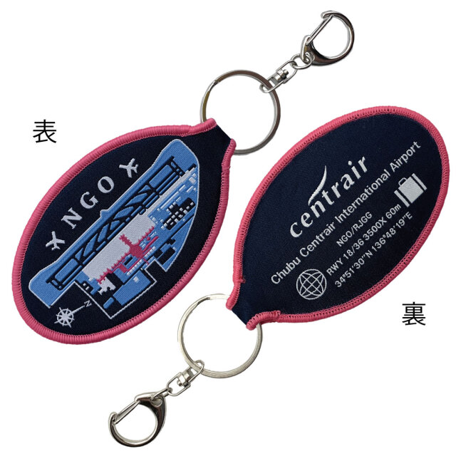 ししゅうタグ  ししゅうタグ だ円型 セントレア レッド