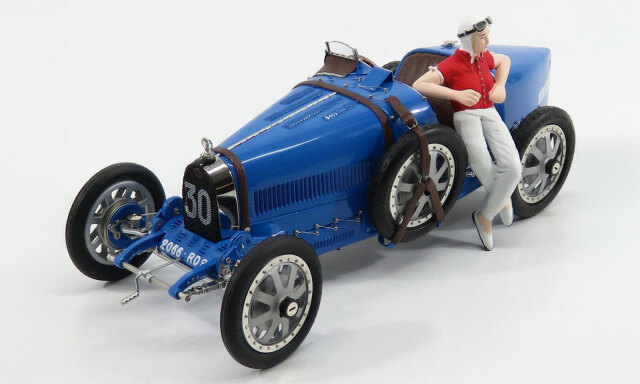CMC/シーエムシー　　ブガッティ　Ｔ３５　２４　ブライトブルー　女性ドライバーフィギュア
