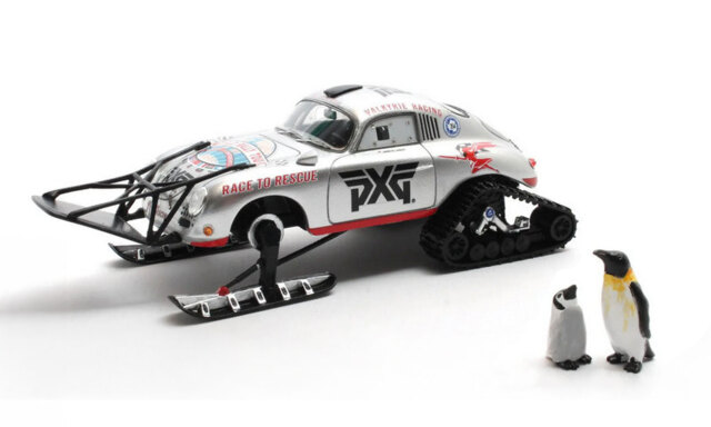MATRIX/マトリックス  ポルシェ 356A ヴァルキリー レーシング 2021年南極アイス チャレンジ + ペンギン母子フィギュア