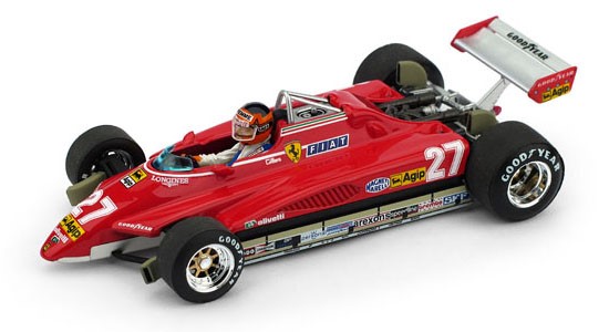 BRUMM/ブルム  フェラーリ 126C2 1982年ブラジルGP ＃27  Gilles Villeneuve ドライバーフィギュア付