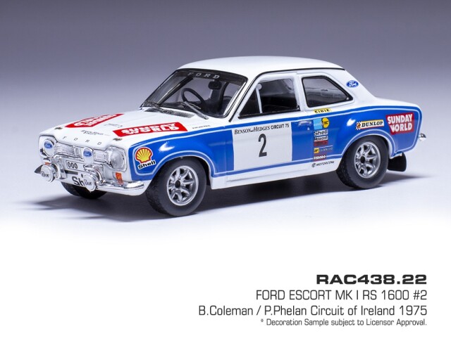 ixo/イクソ  フォード エスコート MK1 RS1600 サーキットオブアイルランド 1975年 #2 B.Coleman - P.Phelan